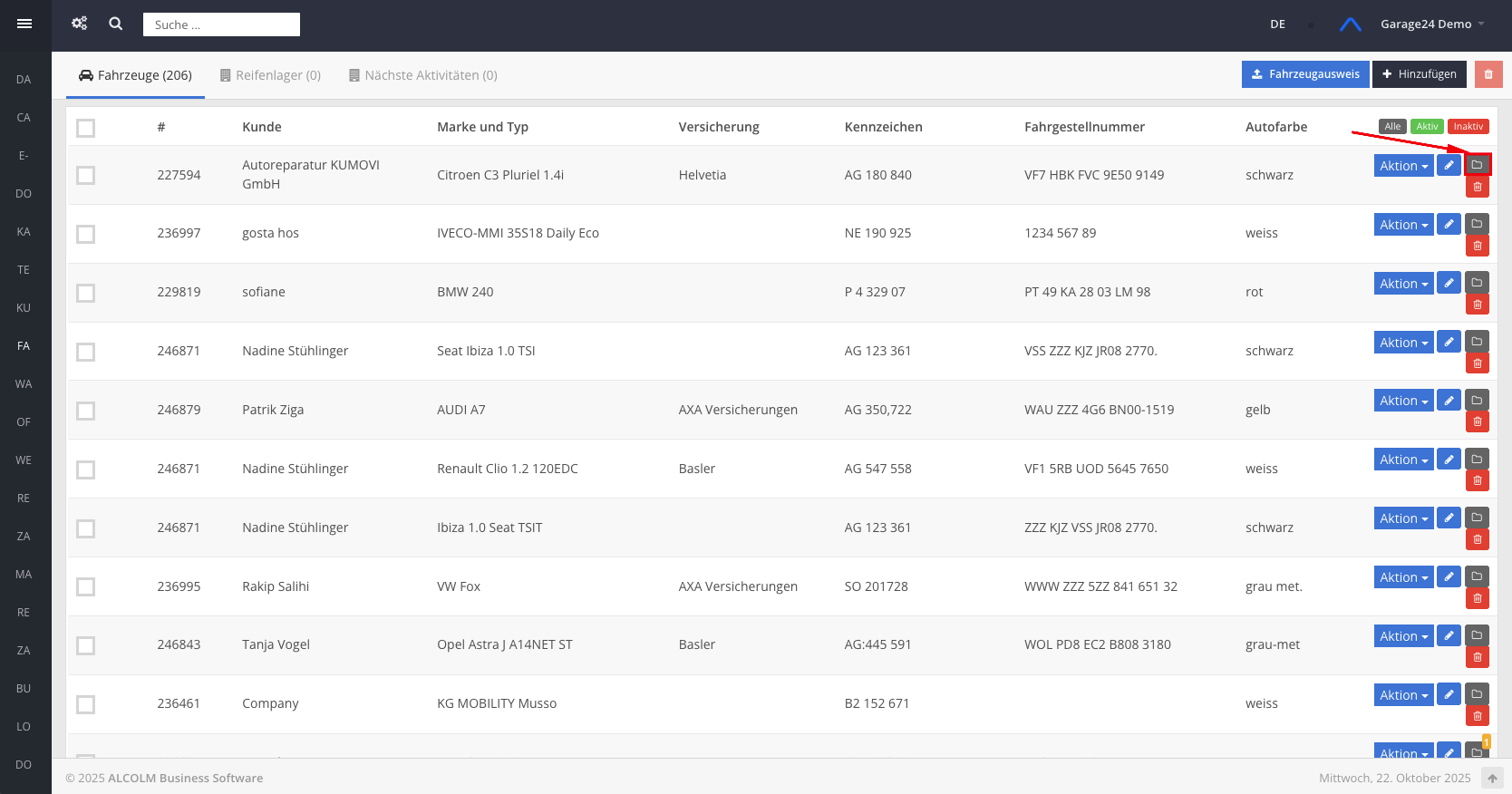 Auf Dokumentenablage klicken