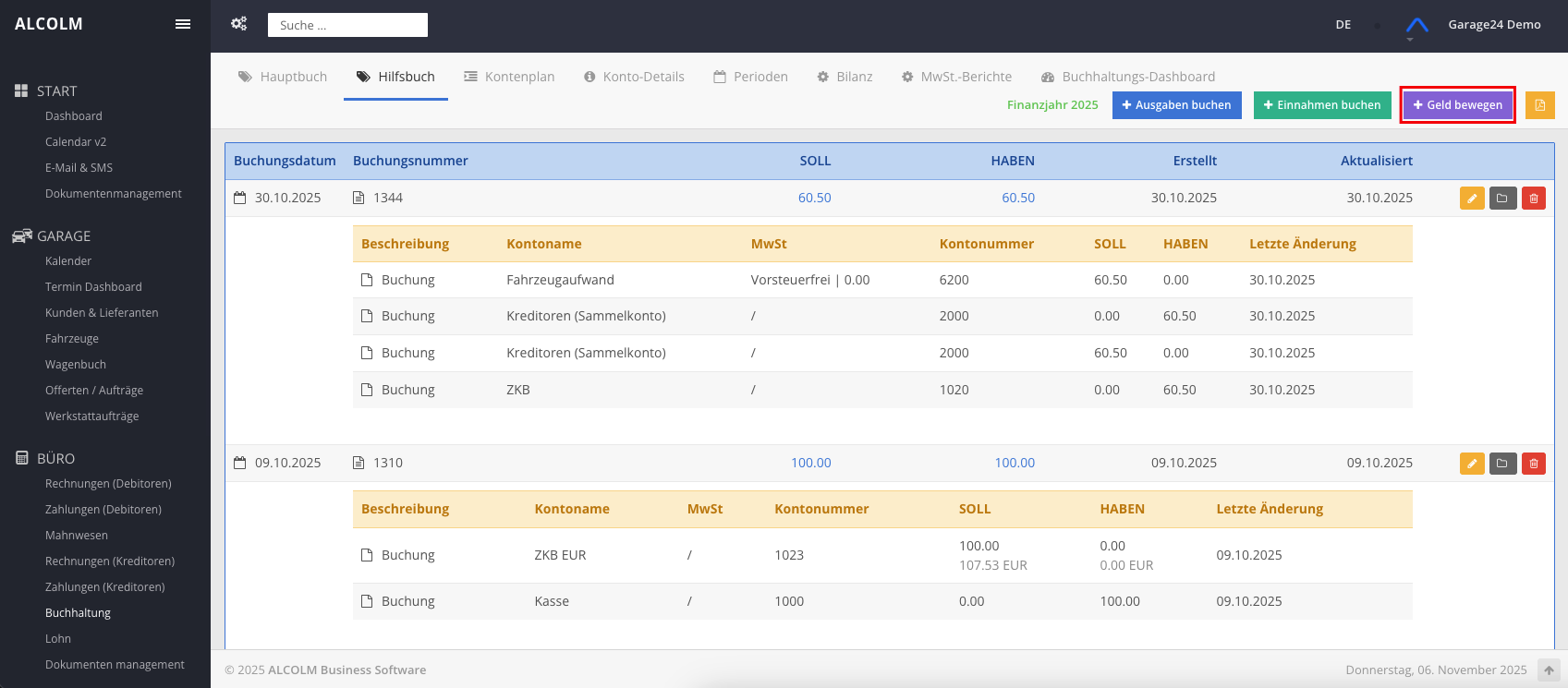 Auf Geld bewegen klicken