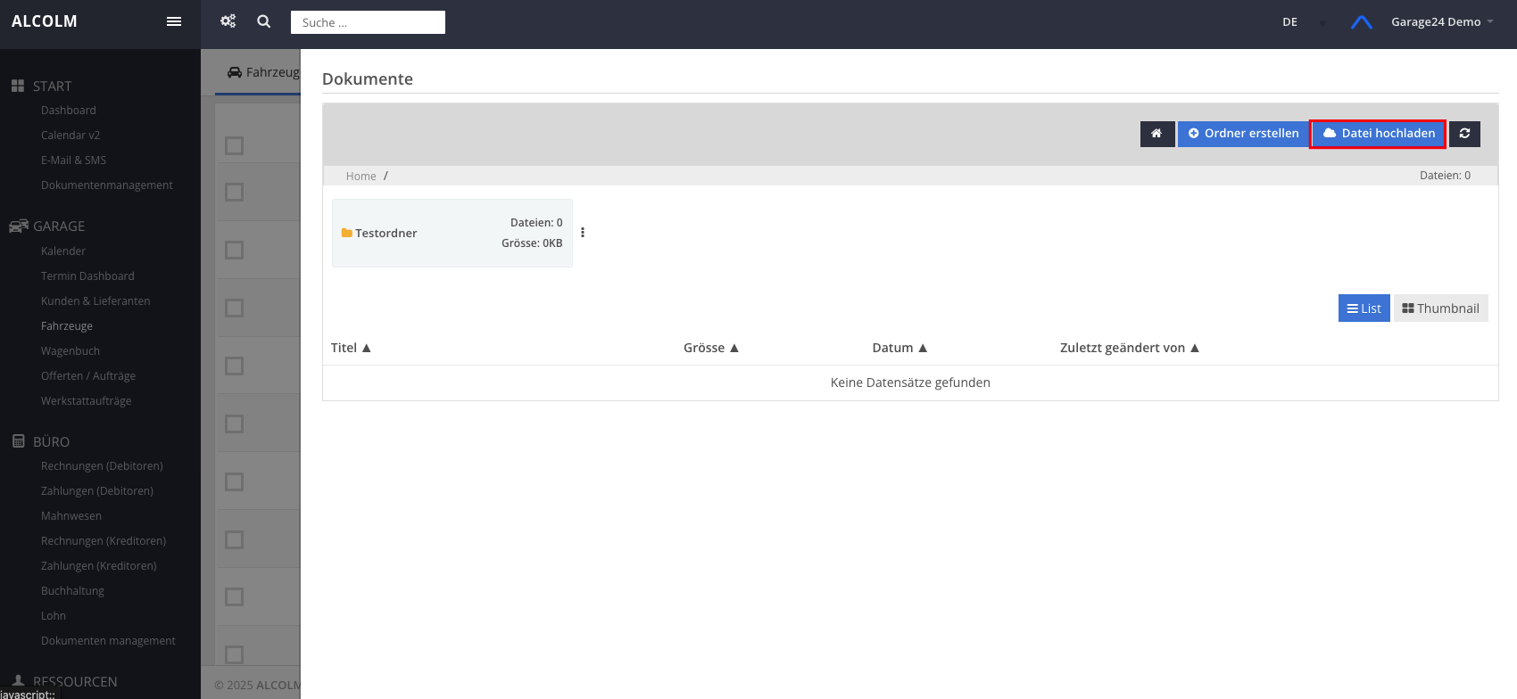 Auf Datei hochladen klicken