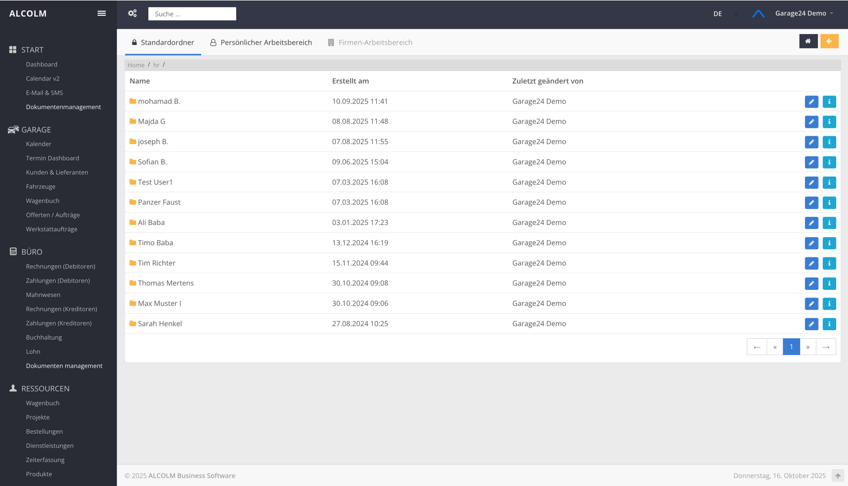 Screenshot Mitarbeiter