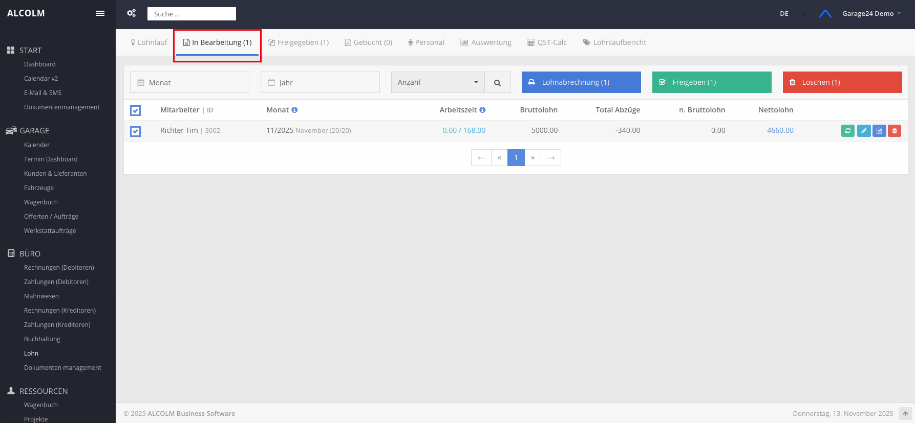Tab zu In Bearbeitung wechseln