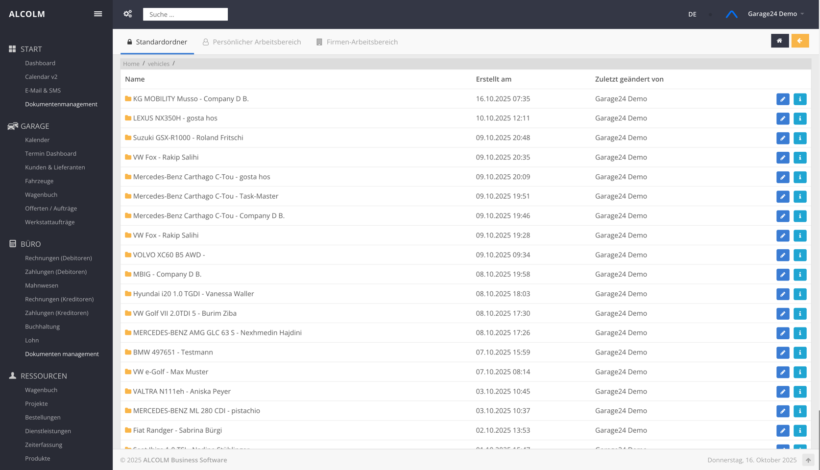 Screenshot Fahrzeuge