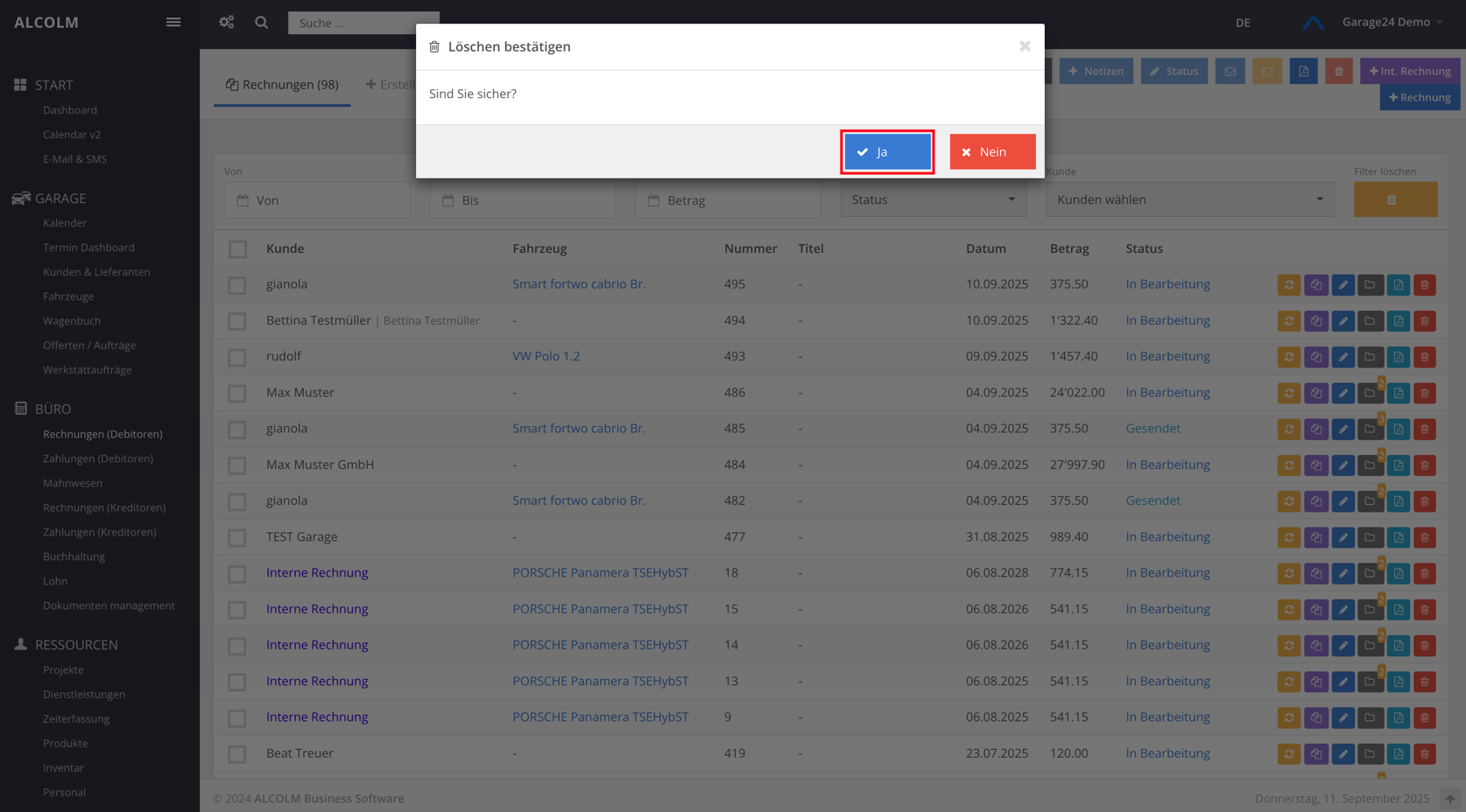 Löschen verifizieren